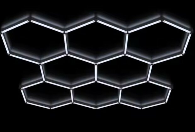 LED HEXAGON 8 HONINGRATEN COMPLEET SET KOEL WIT 
