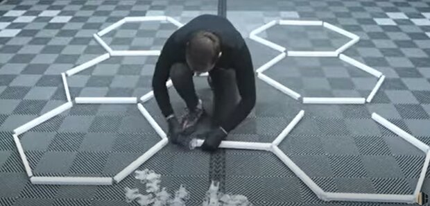 LED HEXAGON 8 HONINGRATEN COMPLEET SET KOEL WIT 