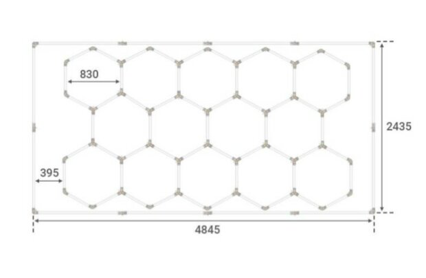 LED HEXAGON 14 HONINGRATEN 3-STEP DIM COMPLEET SET KOEL WIT 