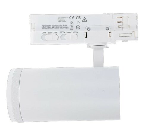 LED 3-FASE RAILSPOT ZOOM 15°-55° POWER- & CCT-SWITCH 