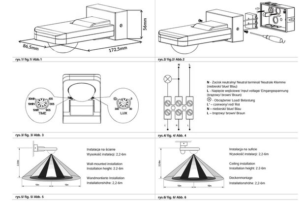 LED BEWEGINGS- & AANWEZIGHEIDSSENSOR IP65 360° 20M REIKWIJDTE