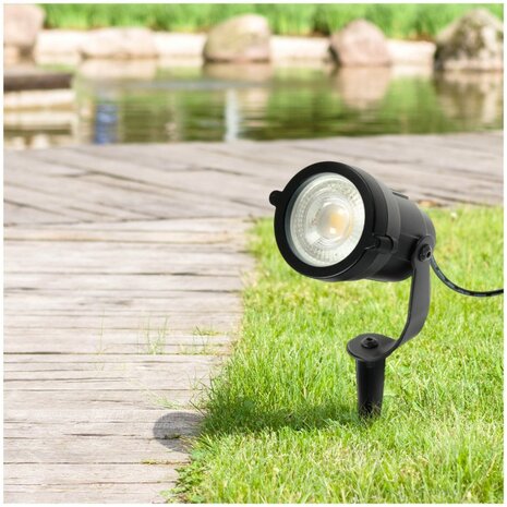 TUINSPOT BLAKE MET GRONDPIN ALUMINIUM/GLAS IP65 230V GU10