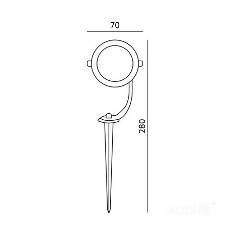 TUINSPOT BLAKE MET GRONDPIN ALUMINIUM/GLAS IP65 230V GU10