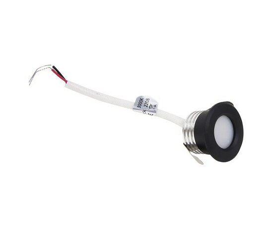 LED MINI INBOUWSPOT ZWART IP44 230V 1,5W 130LM DIM TO WARM