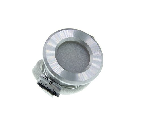 LED MINI INBOUWSPOT ALU DIMBAAR IP44 230V 1,5W 74LM WARM WIT
