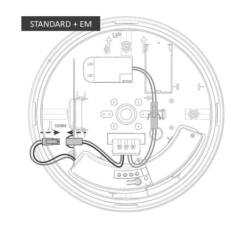LED PLAFONDLAMP + 3-UREN NOODLAMP IP66 IK10 8W/12W/16W 