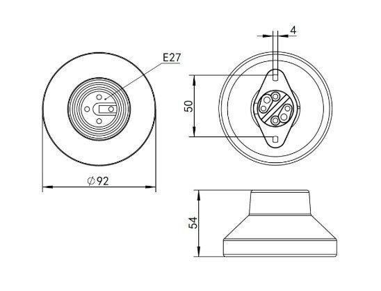 OPBOUWLAMP KERAMIEK VINTAGE ZWART 230V E27 