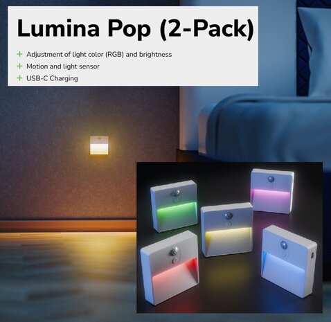 LED ACCU RGBW WANDLAMP LUMINA POP DIMBAAR SENSOR 