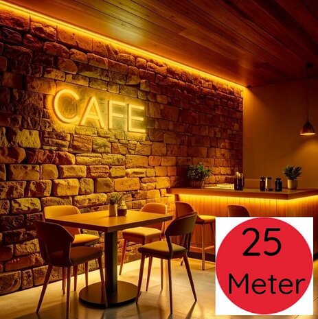 LED NEON STRIP IP65 6x12MM 25M 24V/DC 13W/M 2400K AMBER 