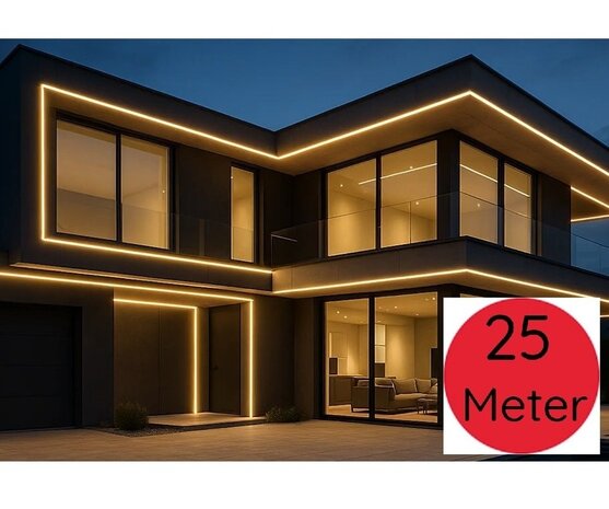 LED NEON FLEX STRIP IP65 6x12MM 25M 24V/DC 12W/M 3000K WARM WIT