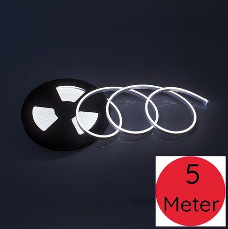 LED NEON FLEX STRIP SPOTLESS IP65 24V/DC 12W/M 6000K KOEL WIT