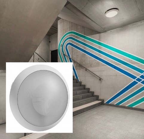 PLAFONDLAMP OMNI WHITE IP65 IK08 230V E27 FITTING