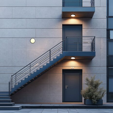 PLAFONDLAMP OMNI BLACK SENSOR IP65 IK08 230V E27 