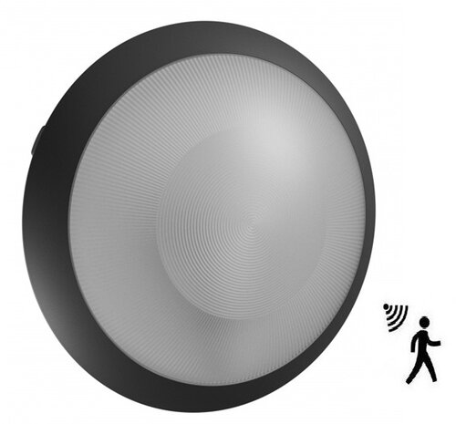 PLAFONDLAMP OMNI BLACK SENSOR IP65 IK08 230V E27 
