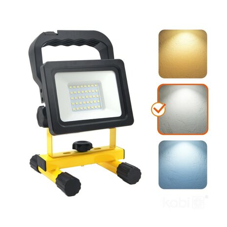 LED ACCU WERKLAMP BOUWLAMP IP65 20W 1600LM 4000K