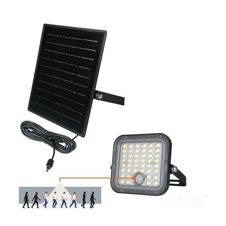 SOLAR LED VERSTRALER SENSOR DIM & 2CCT REMOTE 1500LM 10W