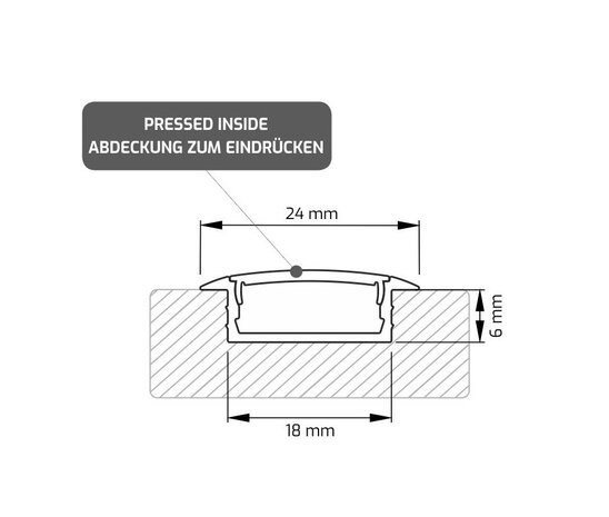 ALUMINIUM PROFIEL XL-INLINE ZWART LED STRIPS TOT 12-MM