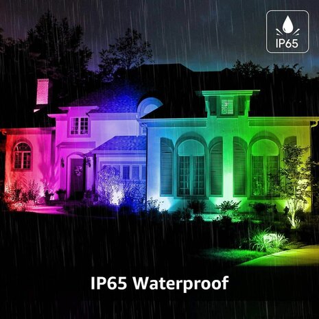 RGB+W LED VERSTRALER + REMOTE IP65 20W MULTICOLOR & WARM WIT 