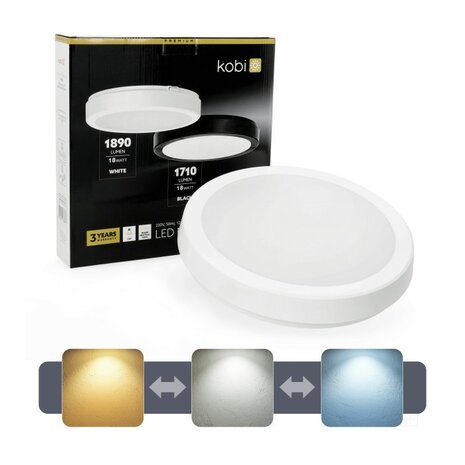 LED PLAFONDLAMP NAIROS WHITE IP65 IK08 230V 18W 2761LM CCT