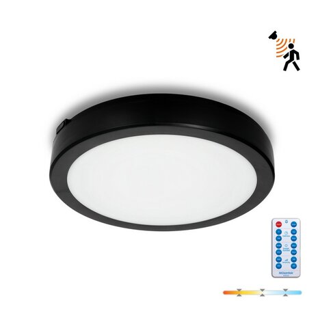 LED PLAFONDLAMP NAIROS SENSOR/REMOTE BLACK IP65 24W 3568LM CCT