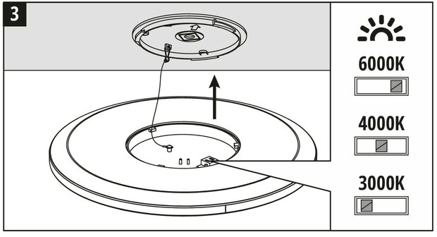 LED PLAFONDLAMP NIVERA ZWART CCT-SWITCH IP54 32W 4300LM 