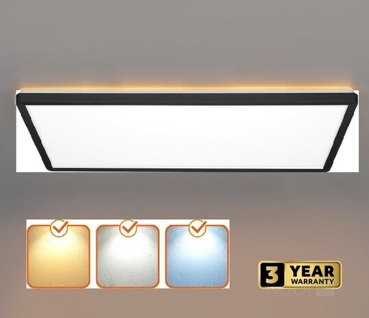 LED PLAFONDLAMP NIVERA ZWART CCT-SWITCH IP54 32W 4300LM 