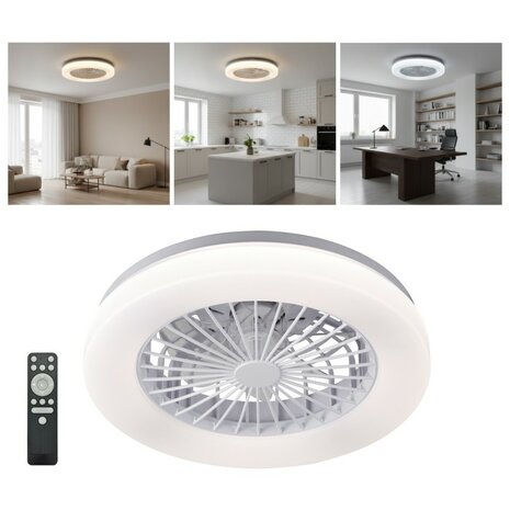 LED PLAFONDLAMP MET VENTILATOR 24W+15W CCT-SWITCH WIT 