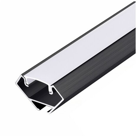 ALUMINIUM HOEKPROFIEL ZWART - LED STRIP TOT 12-MM