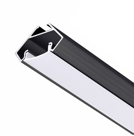 ALUMINIUM HOEKPROFIEL ZWART - LED STRIP TOT 12-MM