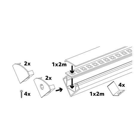 ALUMINIUM HOEKPROFIEL WIT - LED STRIP TOT 12-MM