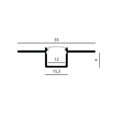 ALUMINIUM PLEISTERPROFIEL ALU - LED STRIP TOT 12-MM