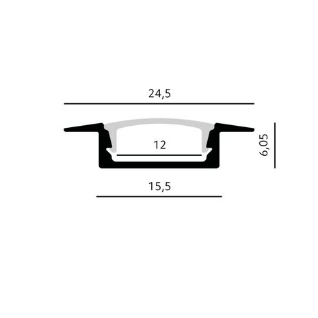 ALUMINIUM INBOUWPROFIEL ALU - LED STRIP TOT 12-MM