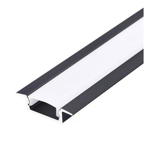 ALUMINIUM INBOUWPROFIEL ZWART - LED STRIP TOT 12-MM