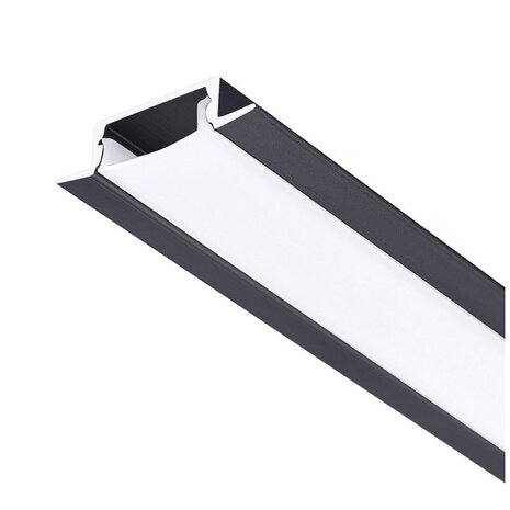 ALUMINIUM INBOUWPROFIEL ZWART - LED STRIP TOT 12-MM