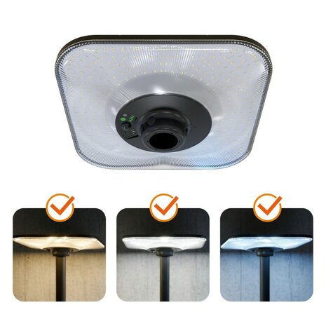 LED SOLAR PARKLAMP SENSOR/REMOTE IP54 25W 3800LM 3CCT