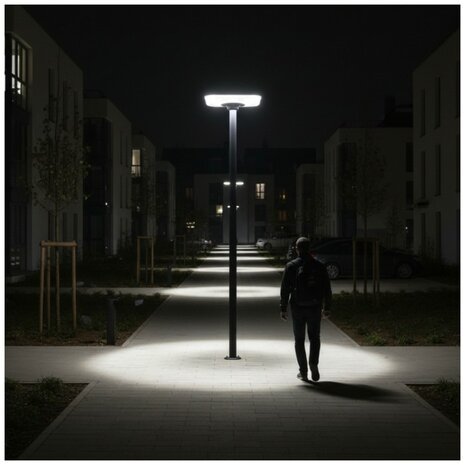 LED SOLAR PARKLAMP SENSOR/REMOTE IP54 25W 3800LM 3CCT