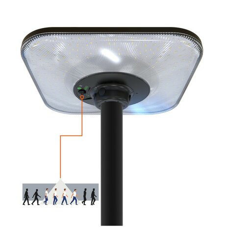 LED SOLAR PARKLAMP SENSOR/REMOTE IP54 25W 3800LM 3CCT