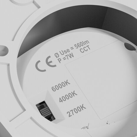 LED OPBOUWSPOT CHLOE-R UGR19 7W 560LM CCT-SWITCH