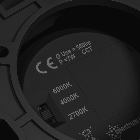 LED PLAFONDSPOT CHLOE-V UGR19 7W 560LM CCT-SWITCH