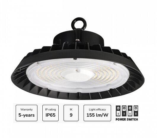 LED HIGH BAY PLATEO POWER-SWITCH 200W/150W/100W DIM 0-10V 