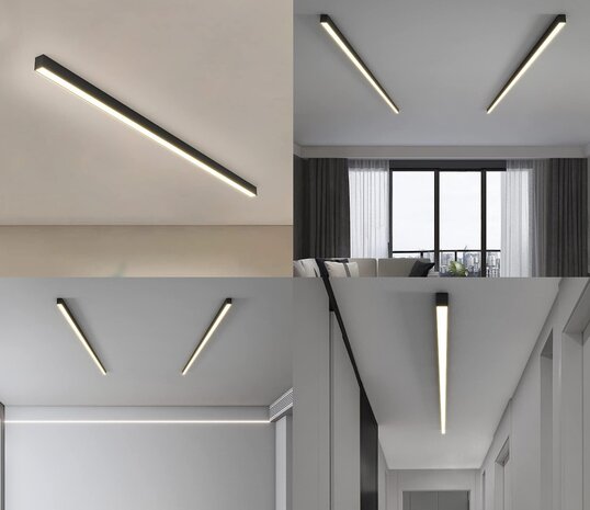 LED LINEAR ARMATUUR BLACK 120CM 40W 5000LM CCT-SWITCH 