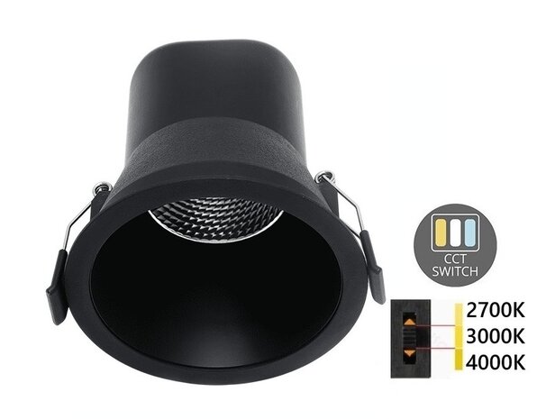 LED INBOUWSPOT 60&deg; IP44 DIMBAAR 230V 9W CCT-SWITCH
