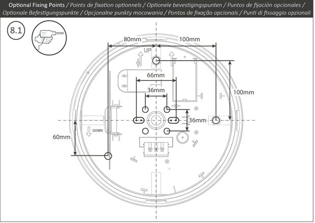 LED PLAFONDLAMP MET SENSOR IP66 IK10 8W/12W/16W 3000K/4000K/6000K 