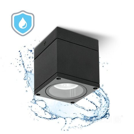 BUITENLAMP OPBOUWSPOT QUERK-1 IP54 230V GU10