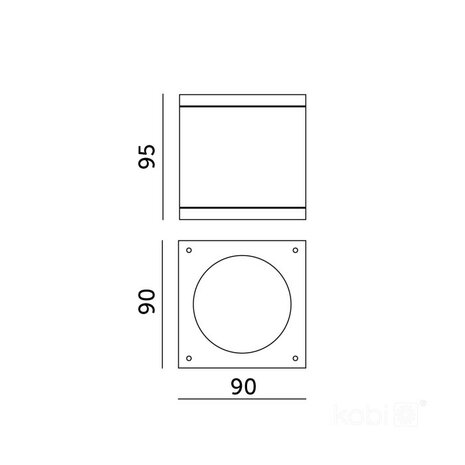 BUITENLAMP OPBOUWSPOT QUERK-1 IP54 230V GU10
