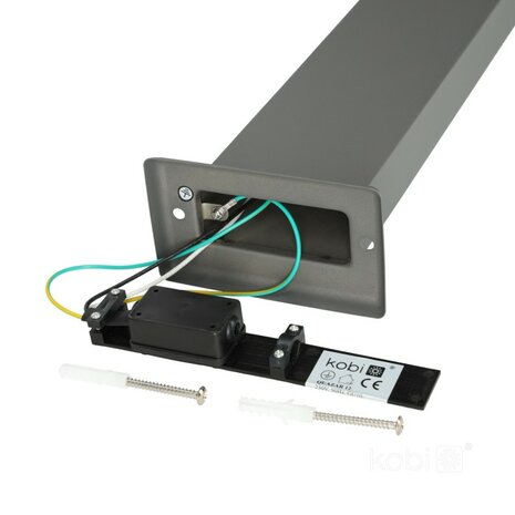 TUINPAAL SOKKELLAMP GRIJS 100CM IP44 230V GU10