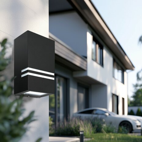 TUINLAMP WANDLAMP ZWART DOWN IP44 230V GU10