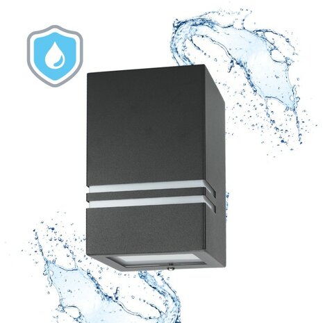 TUINLAMP WANDLAMP ZWART DOWN IP44 230V GU10