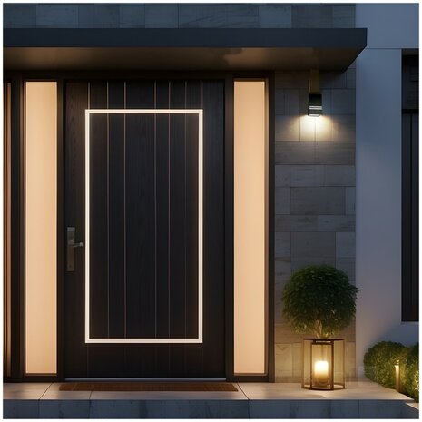 TUINLAMP WANDLAMP GRIJS DOWN IP44 230V GU10