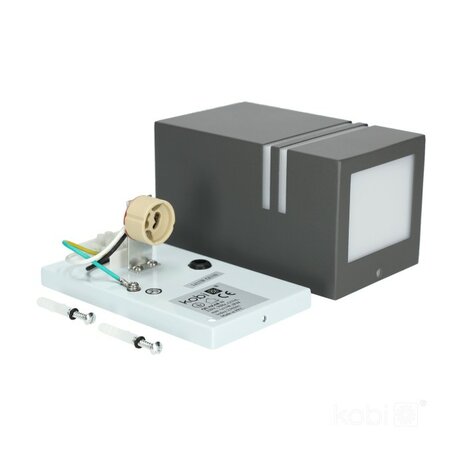 TUINLAMP WANDLAMP GRIJS DOWN IP44 230V GU10